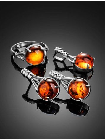 Refined Cognac Amber Pendant In Sterling Silver The Shanghai, image , picture 6