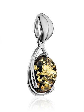 Tear Drop Amber Pendant In Sterling Silver The Selena, image , picture 4