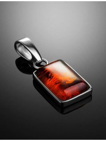Geometric Silver Pendant With Amber The Copenhagen, image , picture 2