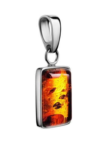 Geometric Silver Pendant With Amber The Copenhagen, image , picture 3