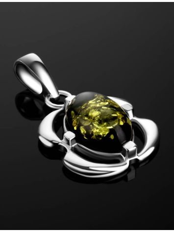 Green Amber Pendant In Sterling Silver The Violet, image , picture 3