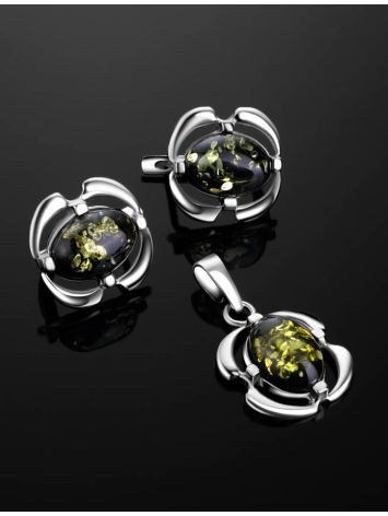 Green Amber Pendant In Sterling Silver The Violet, image , picture 5