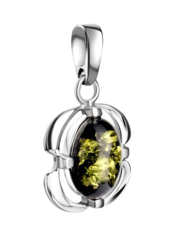 Green Amber Pendant In Sterling Silver The Violet, image , picture 4
