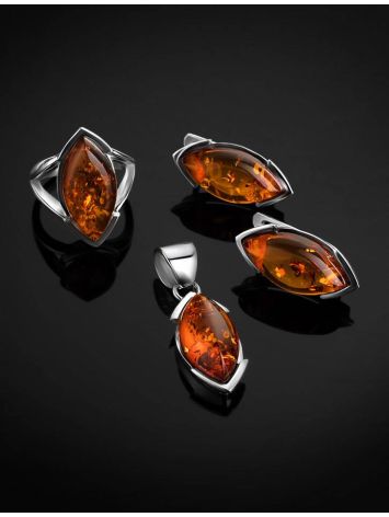 Amber Pendant In Sterling Silver The Petal, image , picture 4