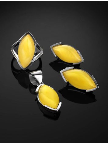 Amber Pendant In Sterling Silver The Petal, image , picture 4