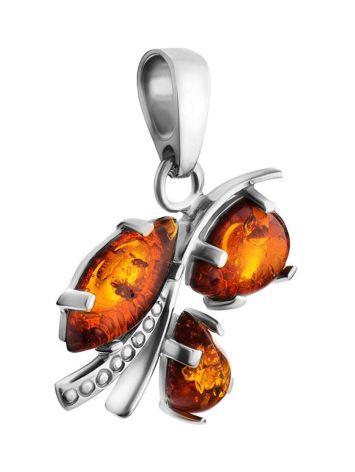 Amber Silver Floral Pendant The Verbena, image , picture 3