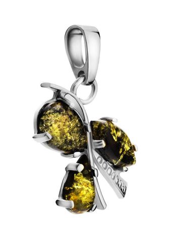 Green Amber Pendant In Sterling Silver The Verbena, image , picture 4