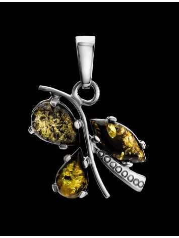 Green Amber Pendant In Sterling Silver The Verbena, image , picture 2
