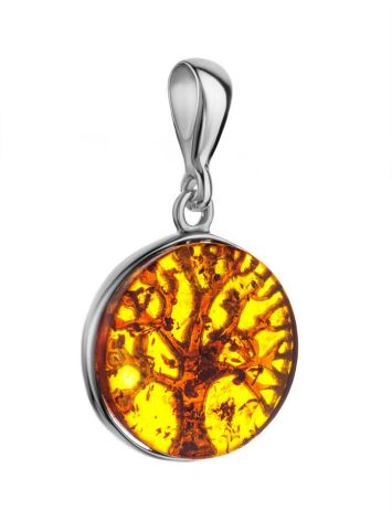 Talisman Silver Pendant With Amber The Tree Of Life, image , picture 3