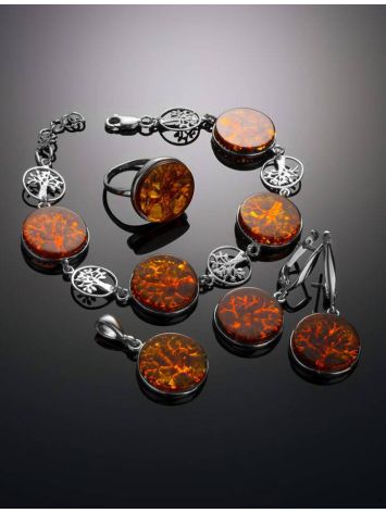 Talisman Silver Pendant With Amber The Tree Of Life, image , picture 5