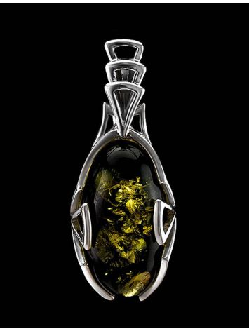 Green Amber Pendant In Sterling Silver The Rendezvous, image , picture 4