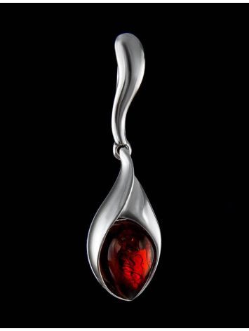 Cognac Amber Pendant In Sterling Silver The Peony, image , picture 2