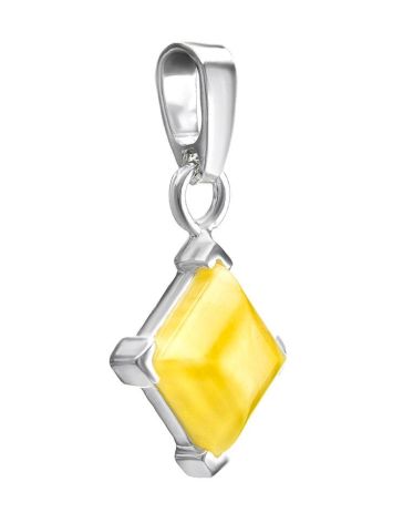 Square Amber Pendant In Sterling Silver The Ovation, image , picture 4