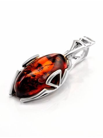 Sterling Silver Pendant With Cognac Amber The Rendezvous, image , picture 3