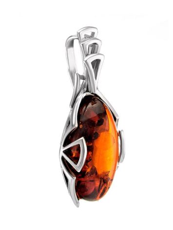 Sterling Silver Pendant With Cognac Amber The Rendezvous, image , picture 4