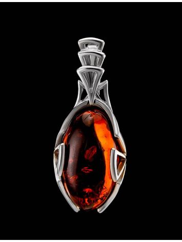 Sterling Silver Pendant With Cognac Amber The Rendezvous, image , picture 2
