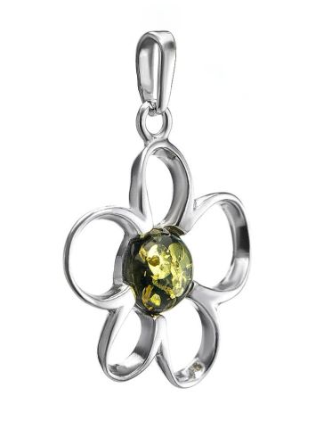 Floral Amber Pendant In Sterling Silver The Daisy, image , picture 2