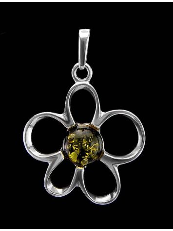 Floral Amber Pendant In Sterling Silver The Daisy, image , picture 3