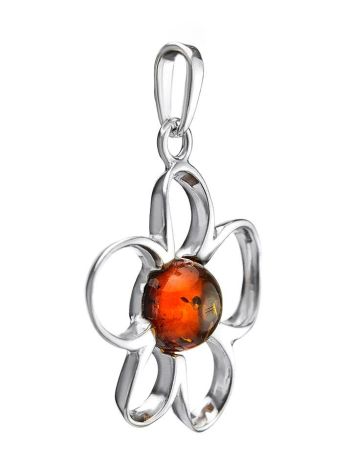 Cute Amber Pendant In Sterling Silver The Daisy, image , picture 3