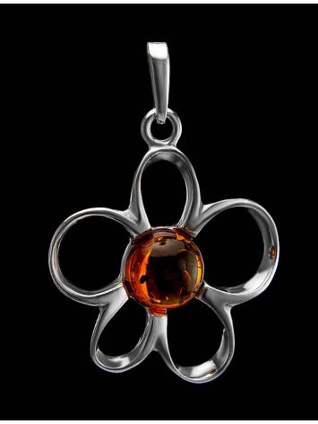 Cute Amber Pendant In Sterling Silver The Daisy, image , picture 2