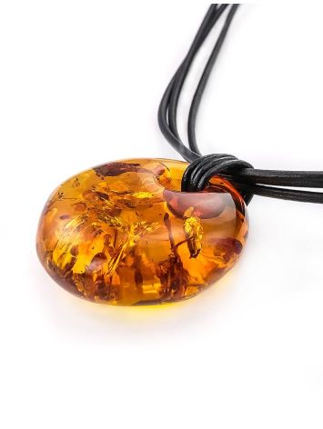 Cognac Amber Pendant Necklace, image , picture 5