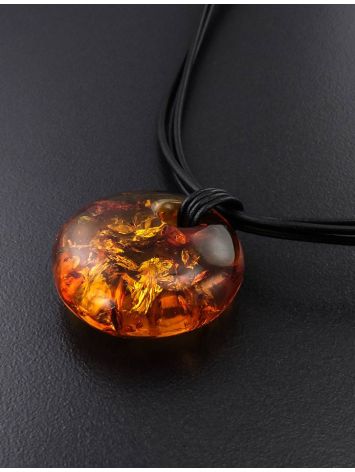 Cognac Amber Pendant Necklace, image , picture 3