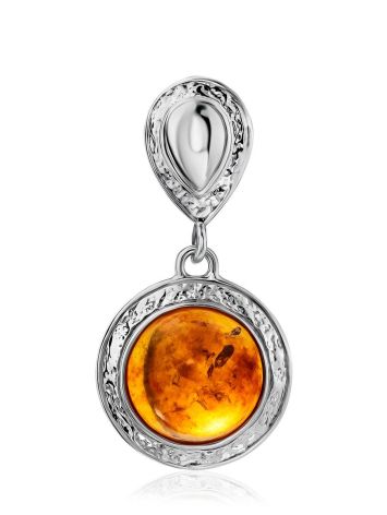 Round Amber Pendant In Sterling Silver The Hermitage, image , picture 2