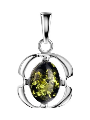Green Amber Pendant In Sterling Silver The Violet, image , picture 2
