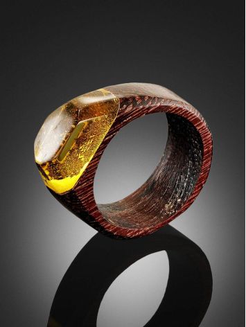 Ethnic Style Wood Amber Ring The Indonesia, Ring Size: 9 / 19, image , picture 2