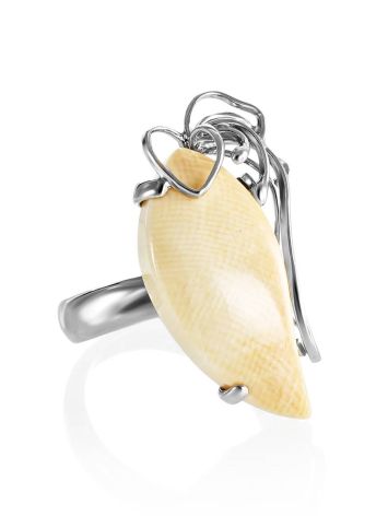 Bold Silver Ring With Mammoth Tusk The Era Collection, Ring Size: Adjustable, image 