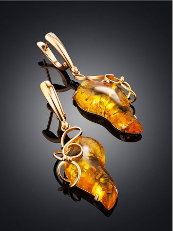 Gorgeous Gold Amber Dangle Earrings The Rialto, image , picture 2