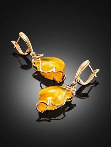 Gorgeous Curvaceous Gold Amber Earrings The Rialto, image , picture 2