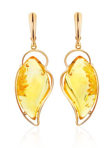 Lustrous Gold Amber Dangle Earrings The Rialto, image 