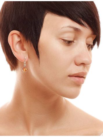 Ultra Feminine Gold Amber Earrings The Sambia, image , picture 3