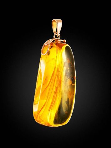 Exclusive Gold Amber Pendant With Inclusions The Clio, image , picture 3