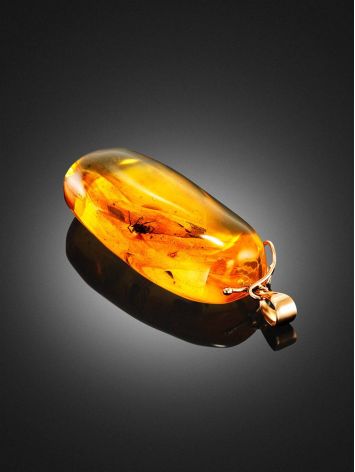 Exclusive Gold Amber Pendant With Inclusions The Clio, image , picture 4