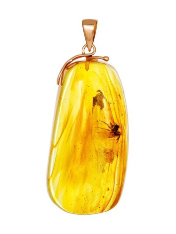 Exclusive Gold Amber Pendant With Inclusions The Clio, image 