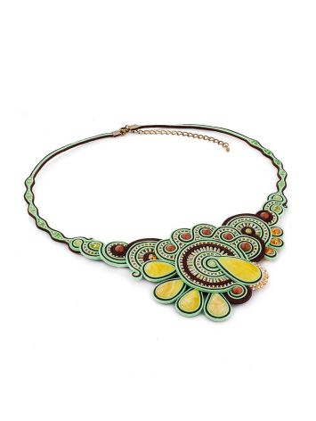 Handcrafted Braided Necklace With Natural Amber The India, image , picture 3