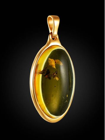 Classy Gilded Silver Amber Pendant With Inclusions The Clio, image , picture 4