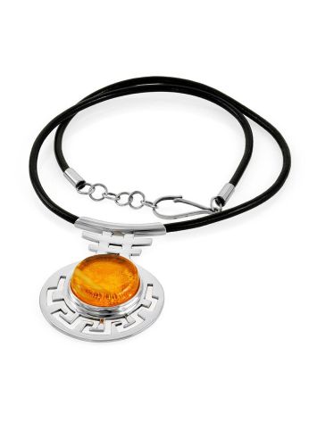 Bold Silver Amber Necklace The Ellas, image , picture 3
