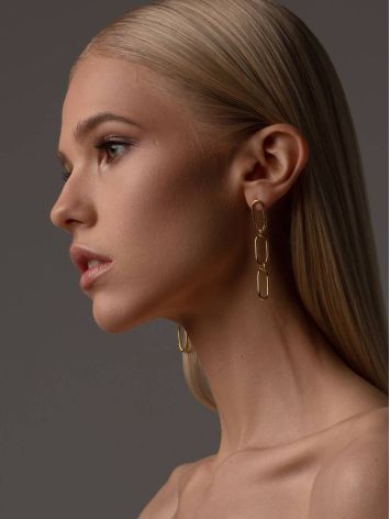 Gold Plated Silver Chain Earrings The ICONIC, image , picture 3