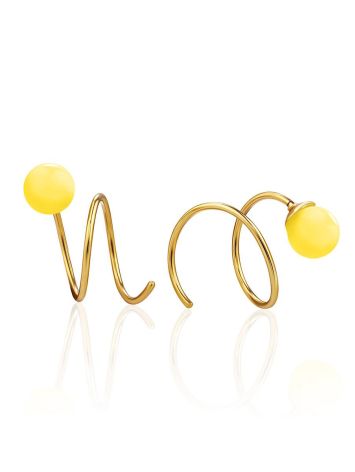 Gilded Silver Amber Spiral Hoop Earrings The Palazzo, image 