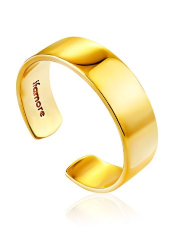 Sleek Gilded Silver Adjustable Ring The ICONIC, Ring Size: Adjustable, image 
