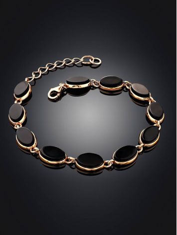 GILDED SILVER AMBER LINK BRACELET THE MONACO, Length: 17, image , picture 2