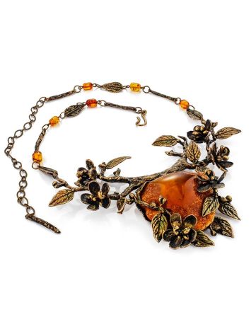 Exclusive Floral Design Brass Amber Necklace The Pandora, image , picture 3