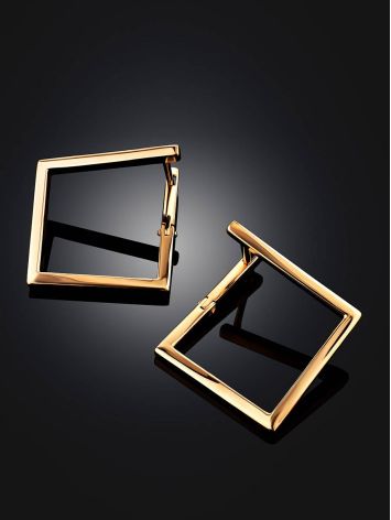 Gold Square Earrings The Roxy, image , picture 2
