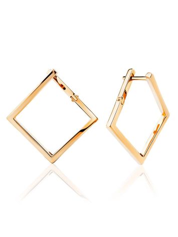 Gold Square Earrings The Roxy, image 