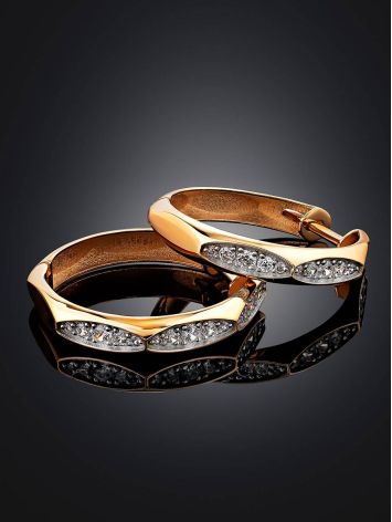 Glam Rock Style Gold Crystal Hoop Earrings The Roxy, image , picture 2