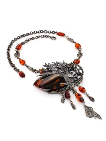 Fabulous Amber Brass Designer Necklace The Pandora, Length: 44, image , picture 4