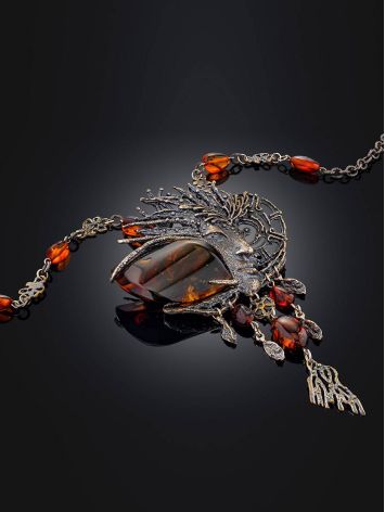 Fabulous Amber Brass Designer Necklace The Pandora, Length: 44, image , picture 2